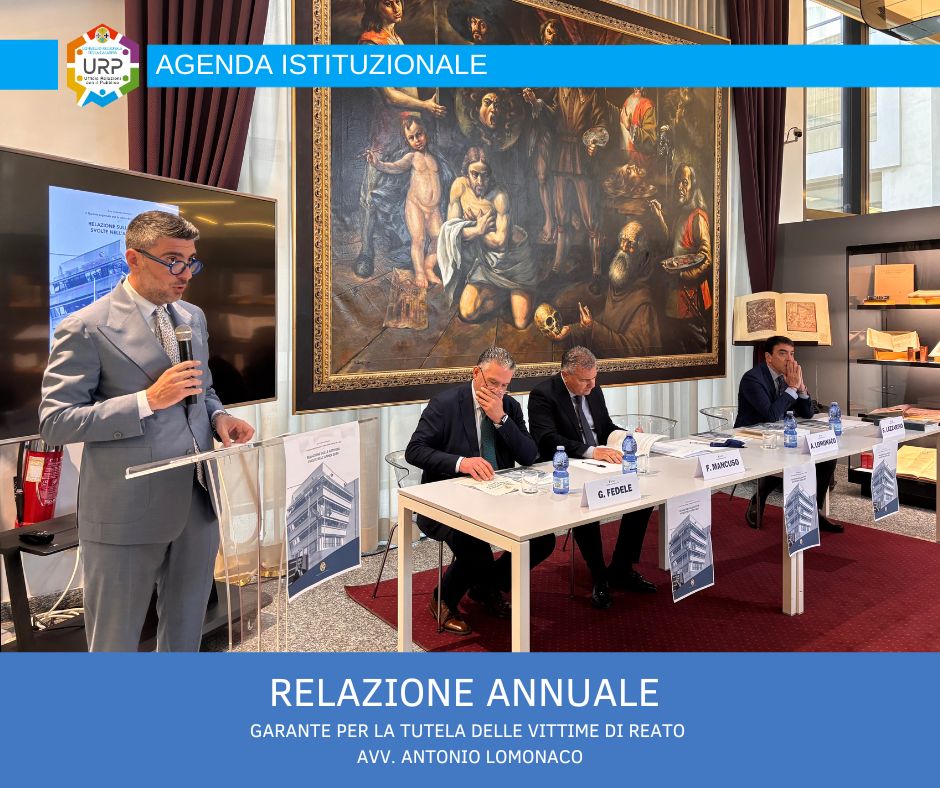 Presentata attività 2024 del Garante regionale per la tutela delle vittime di reato
